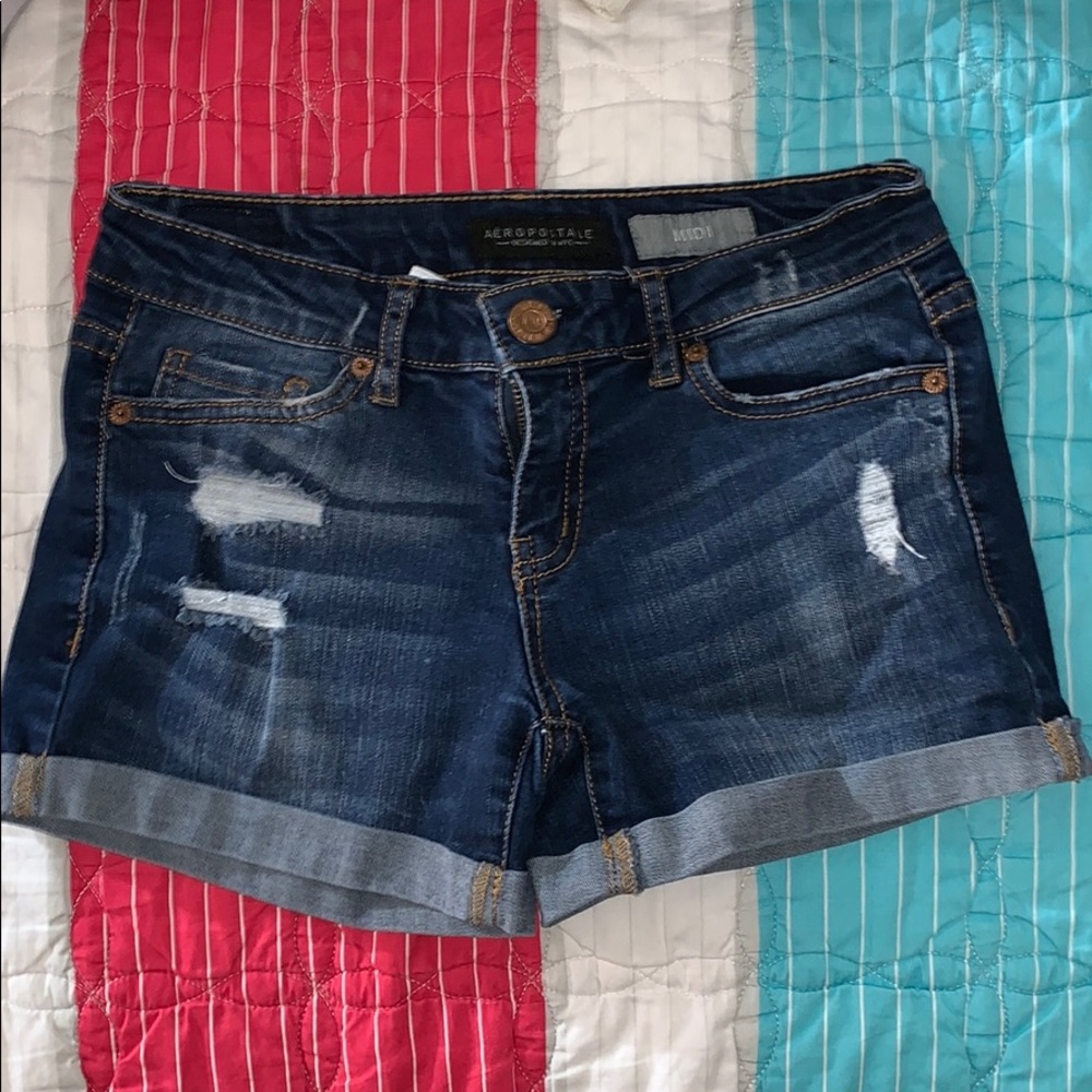 Ripped Denim Shorts